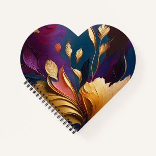 Carnet Fleur Dorée – Composition Florale Abstraite