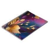 Carnet Fleur dorée – Composition florale abstraite (Côté gauche)