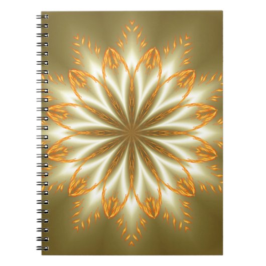 Carnet Fleur dorée et argentée abstraite pour Noël (Devant)
