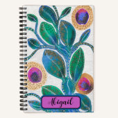 Carnet Fleur du désert, avec votre nom, aquarelle (Recto)