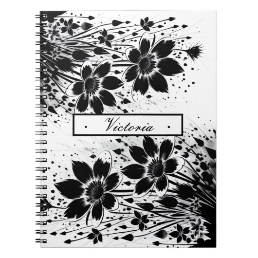 Carnet Fleur éclatée d'encre (Devant)