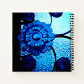 Carnet Fleur en métal bleu (Dos)