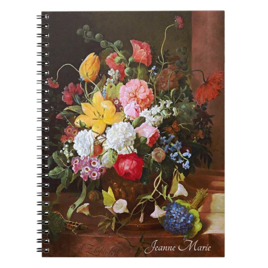 Carnet Fleur Encore Vie De Tulipes Et Violettes Roses (Devant)