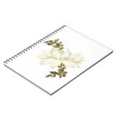 Carnet Fleur et feuillage blancs simplistes (Côté gauche)