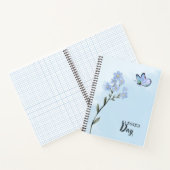 Carnet Fleur et papillon bleu clair Aquarelle douce (Intérieur)