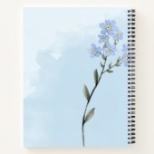 Carnet Fleur et papillon bleu clair Aquarelle douce (Dos)