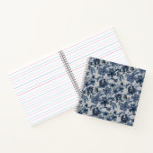 Carnet Fleur florale personnalisée bleu et blanc (Intérieur)