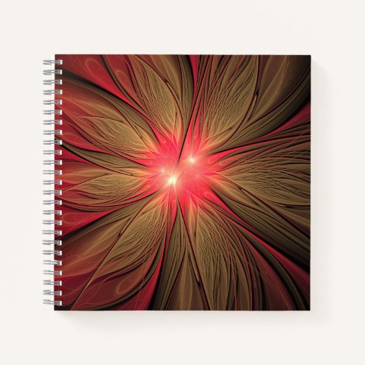 Carnet Fleur fractale de fansy rouge (Devant)