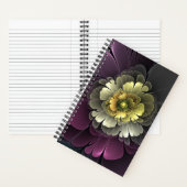 Carnet Fleur fractale grise de pourpre moderne abstraite (À l'intérieur)
