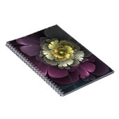 Carnet Fleur fractale grise pourpre moderne abstraite (Côté Droit)