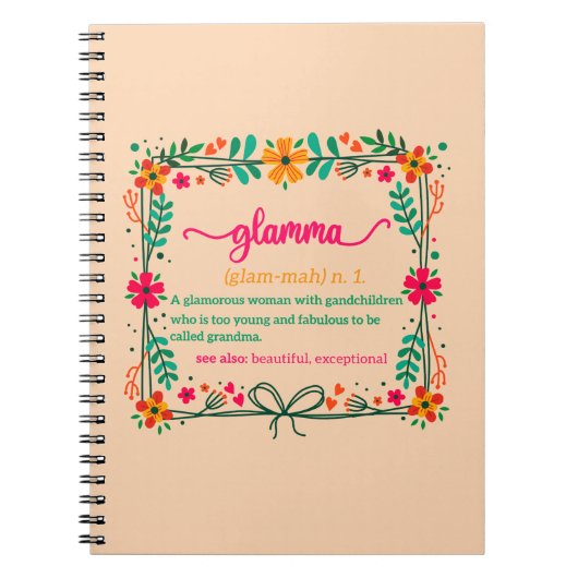 Carnet Fleur Frame Grandma Grand-mère Définition (Devant)
