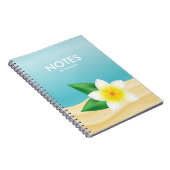 Carnet Fleur Frangipani Blanche Avec Titre Personnalisé (Côté Droit)