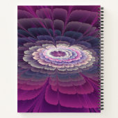 Carnet Fleur frappante abstraite fractale couleur rose (Dos)
