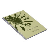 Carnet Fleur Gerbera verte Sage (Côté Droit)