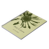 Carnet Fleur Gerbera verte Sage (Côté gauche)