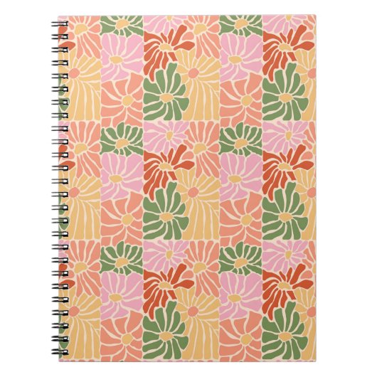 Carnet Fleur groovy rétro  (Devant)