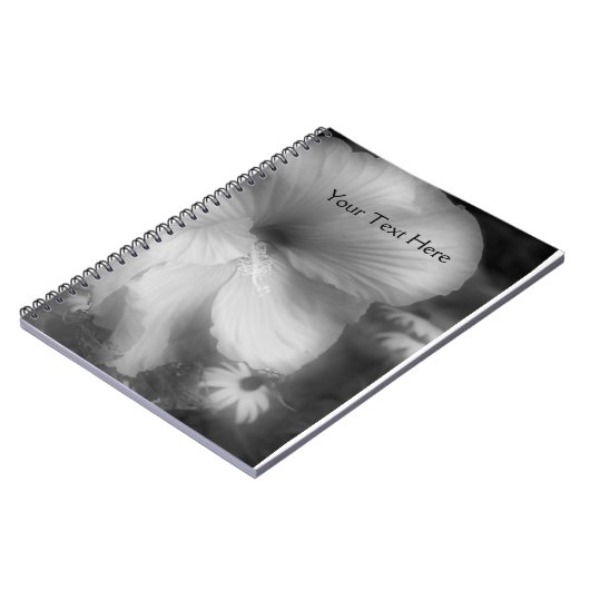 Carnet Fleur Hibiscus Noir Et Blanc (Côté gauche)