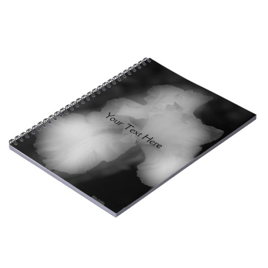 Carnet Fleur Iris Noir Et Blanc (Côté gauche)