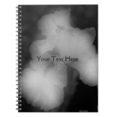 Carnet Fleur Iris Noir Et Blanc (Devant)