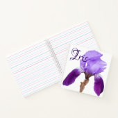 Carnet Fleur iris violet personnalisable Iris nom floral (Intérieur)