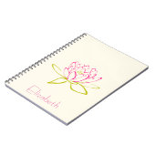 Carnet Fleur Lotus personnalisée / Lys d'eau (Côté gauche)