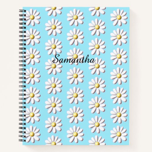 Carnet Fleur marguerite 3D (Devant)