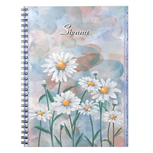 Carnet Fleur marguerite - Aquarelle Design Floral (Devant)