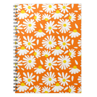 Carnet Fleur marguerite rétro : orange vintage.