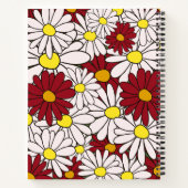 Carnet Fleur marguerite rouge blanc (Dos)