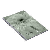 Carnet Fleur marguerite teintée verte (Côté Droit)