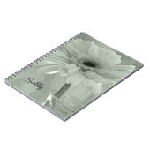 Carnet Fleur marguerite teintée verte (Côté gauche)