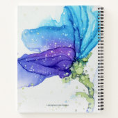 Carnet Fleur Moderne Abstraite Bleue Violette Nommée (Dos)