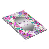 Carnet Fleur Moderne Chic Colorée Rose Violet (Côté Droit)