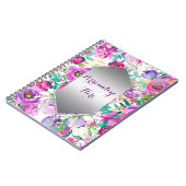 Carnet Fleur Moderne Chic Colorée Rose Violet (Côté gauche)