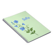 Carnet Fleur moderne élégant bleu fille stylé daisy (Côté Droit)