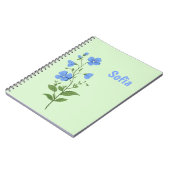 Carnet Fleur moderne élégant bleu fille stylé daisy (Côté gauche)