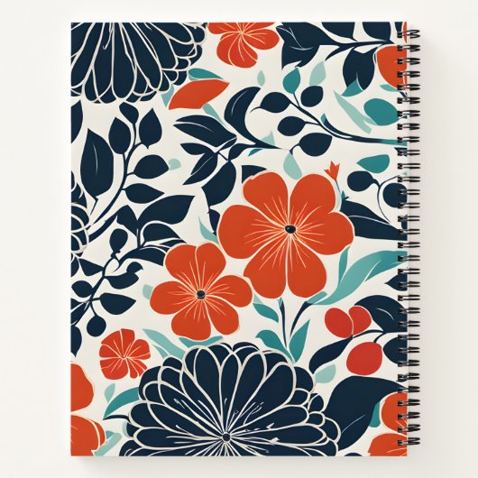 Carnet Fleur moderne et noire (Dos)