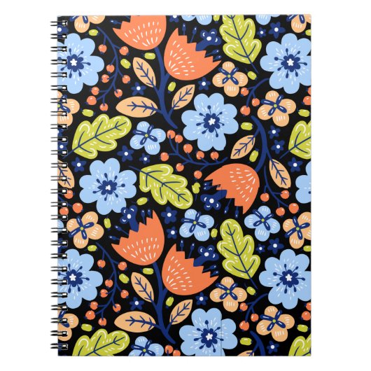 Carnet Fleur motif coloré brillant (Devant)