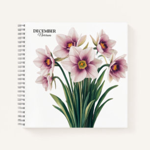 Carnet Fleur Narcisse personnalisée - Décembre Cadeau