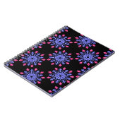 Carnet Fleur néon bleue et rouge (Côté gauche)