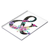 Carnet Fleur noir moderne et chic rustique campagne esper (Côté gauche)