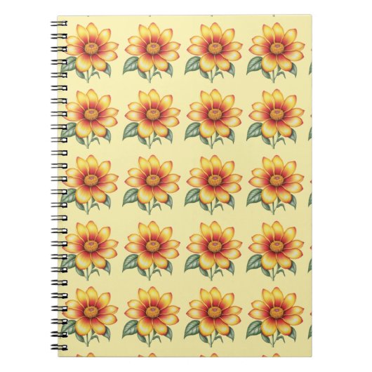 Carnet Fleur orange (Devant)