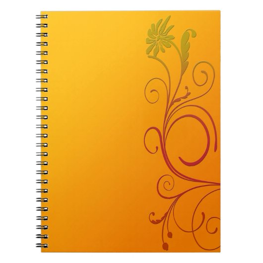 Carnet Fleur orange (Devant)
