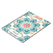 Carnet Fleur orientale et nom classique mandala (Côté gauche)