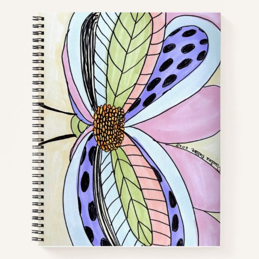 Carnet Fleur Papillon Vierge (Devant)