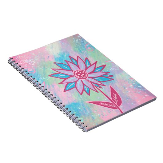 Carnet Fleur Pastel à main mignonne (Côté Droit)