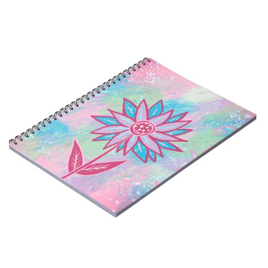 Carnet Fleur Pastel à main mignonne (Côté gauche)