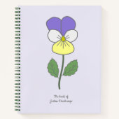 Carnet Fleur pastel botanique sauvage de Pansy (Devant)