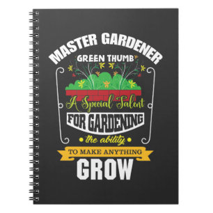 Carnet Fleur Plante de pouce verte du maître jardinier
