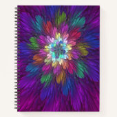 Carnet Fleur psychédélique colorée Art fractal Abstrait (Devant)